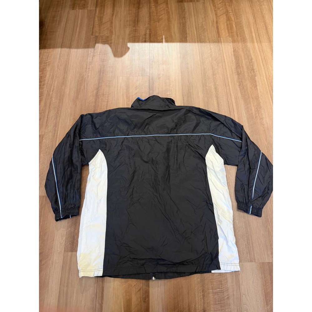 Wilson Windbreaker Jacket Mens Large Black White Blue Full Zip Embroidered Logo - Picture 2 of 7